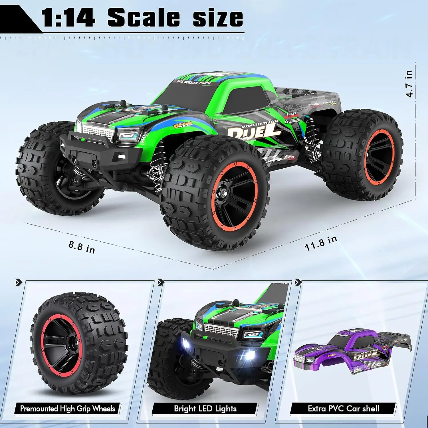 1:14 RC Trucks, High-Speed Rem - Rc Hobby Monster Truck 评论和价格